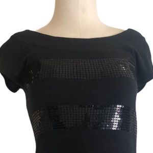 Express Cotton black striped Sequence dress/shirt